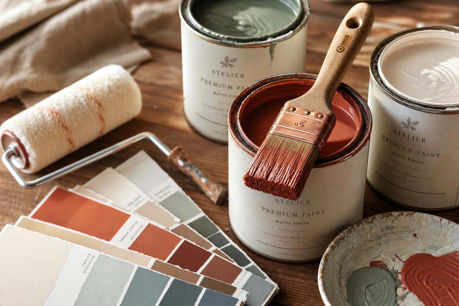 Hochwertige Malerwerkzeuge und Farben